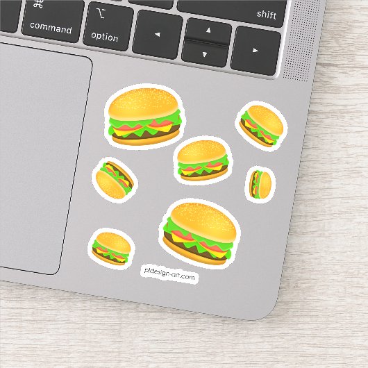 Leuk en leuk yummy burgerpatroon sticker (Detail)