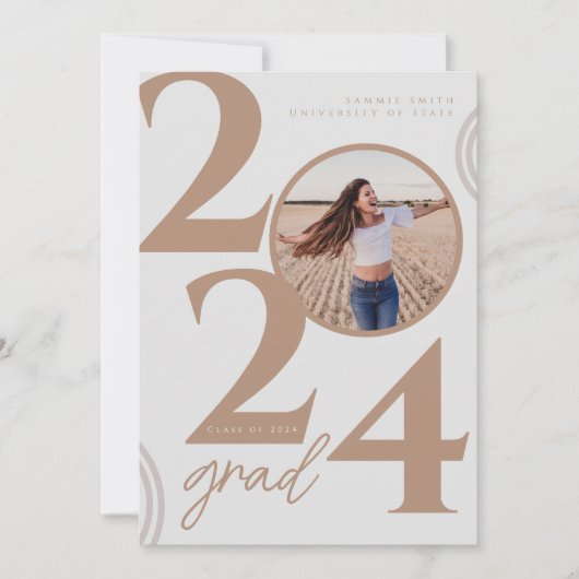 Leuk en modern 2024 Afstudeerder Aankondiging (Voorkant)