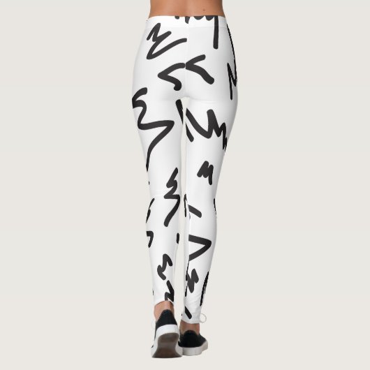 Leuk en modern zwart-wit leggings (Achterkant)