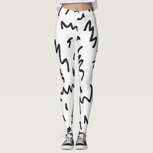 Leuk en modern zwart-wit leggings (Voorkant)