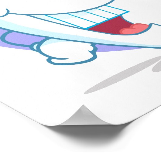 leuk en mooi smakelijk tekenfilm met mousserende t poster (Hoek)