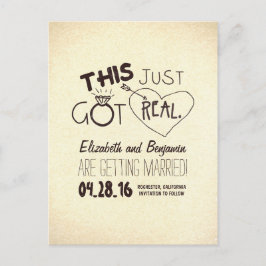 leuk en schattig save the date - DIT IS NET ECHT G Aankondigingskaart