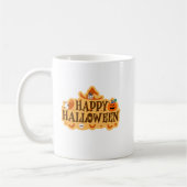 Leuk en Spooky Happy Halloween Sticker Design Koffiemok (Links)