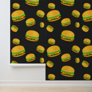 Leuk en vet cool burgerpatroon donkergrijs behang