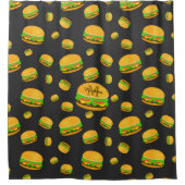 Leuk en vet cool burgerpatroon Monogram Douchegordijn (Voorkant)