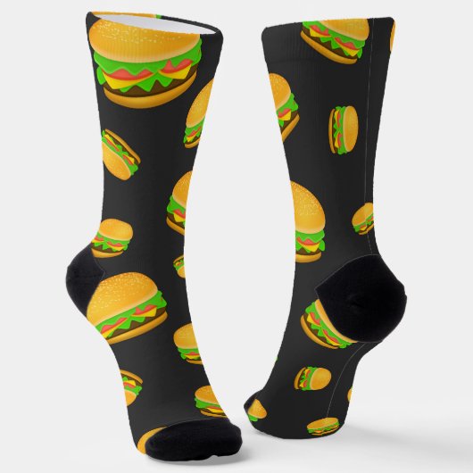 Leuk en vet cool burgerpatroon sokken (Gebogen)