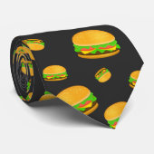 Leuk en vet cool hamburgerpatroon stropdas (Opgerold)