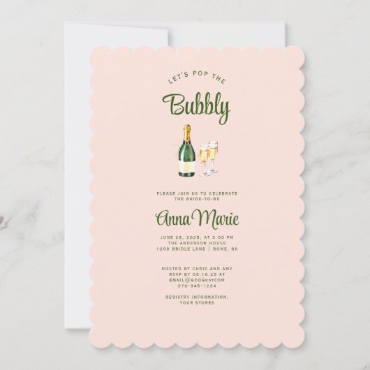 Leuk en Vrouwelijk Brunch + Bubble Vrijgezellenfee Kaart (Voorkant)