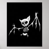 Leuk eng donker vliegend skelet naar Halloween kle Poster (Voorkant)