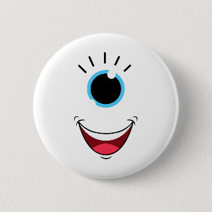 Leuk eng monster oog gezicht Easy Halloween kostuu Ronde Button 5,7 Cm