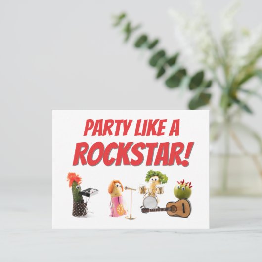 Leuk eten verjaardagskaart woordspeling grappige v briefkaart (Staand voorkant)