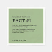 Leuk Fact Groen Bruiloft Servet (Voorkant)