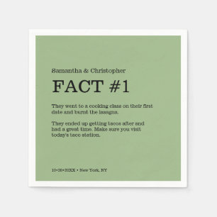 Leuk Fact Groen Bruiloft  Servet