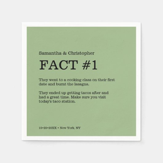 Leuk Fact Groen Bruiloft  Servet (Voorkant)