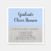 Leuk Fact over Afstuderen Blue Eenvoudig Afstudere Servet (Voorkant)