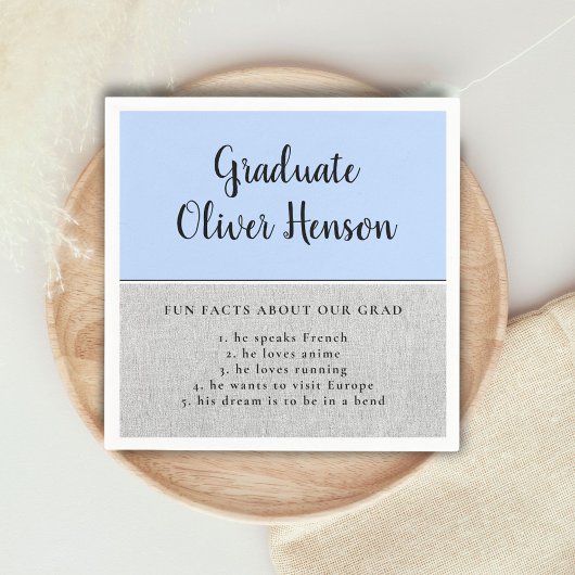 Leuk Fact over Afstuderen Blue Eenvoudig Afstudere Servet