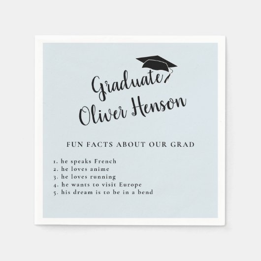 Leuk Fact over Afstuderen Eenvoudige Afstudeerfees Servet (Voorkant)