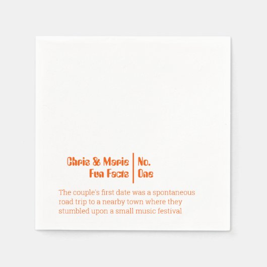 Leuk Fact Servet funky sinaasappel Bruiloft cockta (Voorkant)