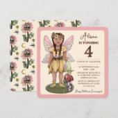 Leuk  Fairy Vierde Verjaardagsfeestje Kaart (Voorkant / Achterkant)