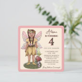 Leuk Fairy Vierde Verjaardagsfeestje Kaart (Staand voorkant)