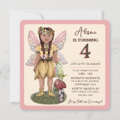 Leuk Fairy Vierde Verjaardagsfeestje Kaart (Voorkant)