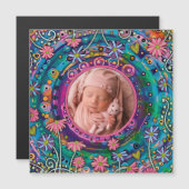 Leuk  Familie Foto Kleurrijke Bloemen (Voorkant / Achterkant)