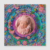 Leuk  Familie Foto Kleurrijke Bloemen (Voorkant)