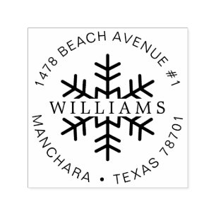 Leuk Familie Kerstmis Adres Sneeuwvlok Zelfinktende Stempel