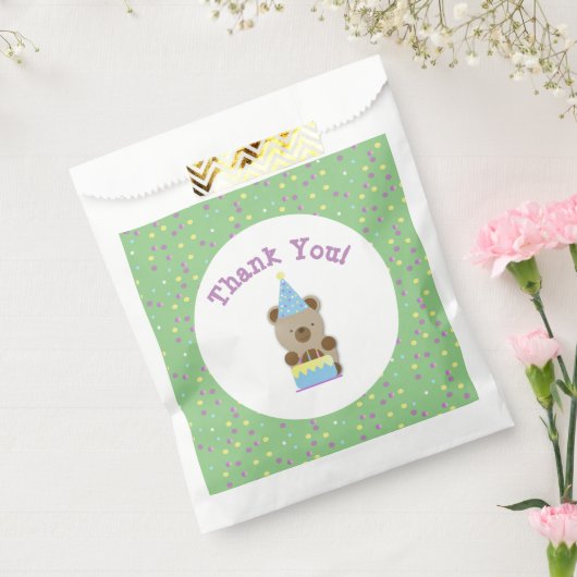 Leuk feestje Teddy Bear Verjaardag Bedankzakje (Gezegeld)
