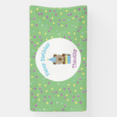 Leuk feestje Teddy Bear Verjaardag Spandoek (Verticaal)