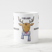 Leuk Finland Rendieren aangepaste naam jumbo mok (Voorkant)