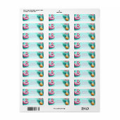 Leuk Flamingo en ananas Zomerzwembad Party Etiket (Full Sheet)