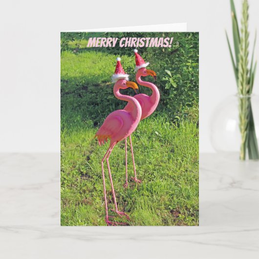 Leuk Flamingo kerst Wenskaart! Feestdagen Kaart (Voorkant)