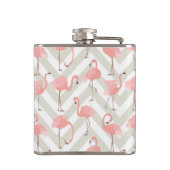 Leuk Flamingo patroon met Monogram Heupfles (Achterkant)