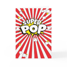 Leuk, Flauw, SUPER POP! Popcorn Pun Blanke kaart