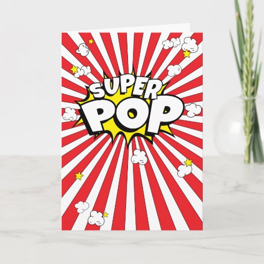 Leuk, Flauw, SUPER POP! Popcorn Pun Blanke kaart (Voorkant)