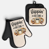 Leuk Flippen Geweldige Pap BBQ Ovenwant & Pannenlap Set