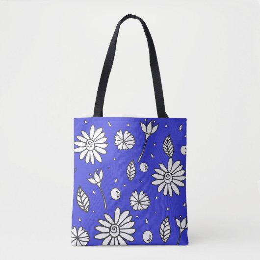 Leuk Flower Summer Tas in donkerblauw (Voorkant)