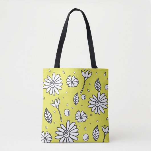 Leuk Flower Summer Tas in geel (Voorkant)
