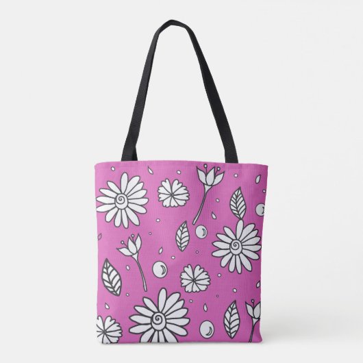 Leuk Flower Summer Tas in roze (Achterkant)