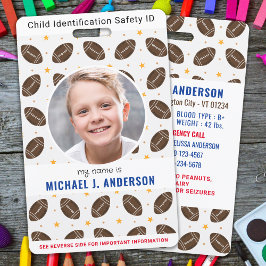 Leuk Football Sport Aangepaste Moderne Foto Kind I Badge