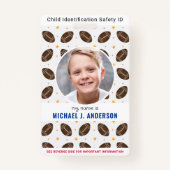 Leuk Football Sport Aangepaste Moderne Foto Kind I Badge (Voorkant)