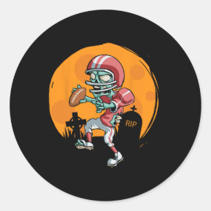 Leuk Football Zombie Speler Halloween Football Spo Ronde Sticker