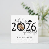 Leuk foto van afgestudeerde Afstudeerfoto Aankondiging (Staand voorkant)