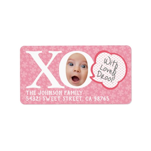 Leuk Fotobericht Roze Retouradreslabel Etiket (Voorkant)