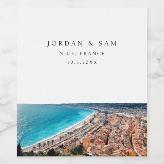 Leuk Frankrijk bruiloft Wijn Etiket (Enkel label)