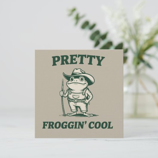 Leuk Froggin Cool Frog Toad Meme Liefhebbers Vinta Kaart (Staand voorkant)