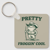 Leuk Froggin Cool Frog Toad Meme Liefhebbers Vinta Sleutelhanger (Voorkant)