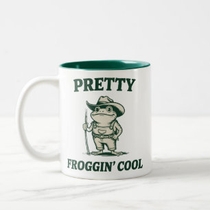 Leuk Froggin Cool Frog Toad Meme Liefhebbers Vinta Tweekleurige Koffiemok