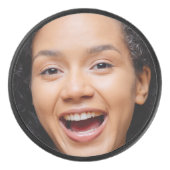 Leuk Full Face Close-up Selfie Foto Hockey Puck (Voorkant)